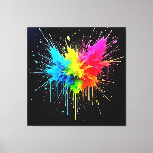 Rainbow Splash Powder Art Canvas Afdruk (Voorkant)