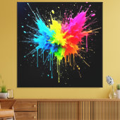 Rainbow Splash Powder Art Canvas Afdruk (Insitu (Woonkamer))