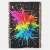 Rainbow Splash Powder Art Deken (Voorkant Verticaal)