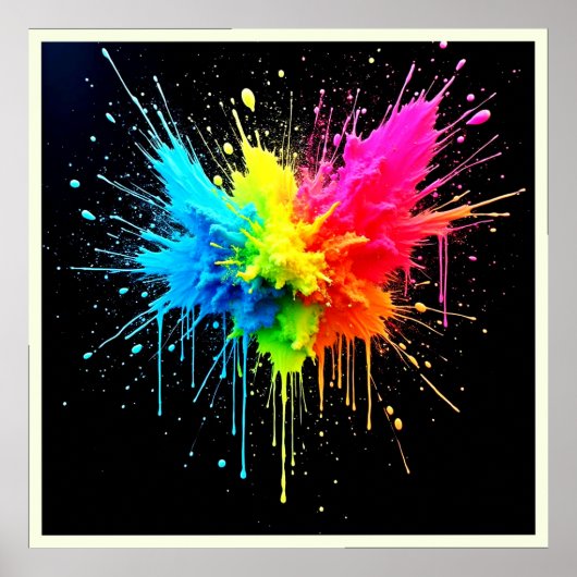 Rainbow Splash Powder Art Poster (Voorkant)