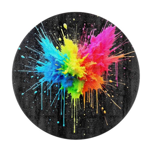 Rainbow Splash Powder Art Snijplank (Voorkant)