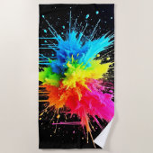 Rainbow Splash Powder Art Strandlaken (Voorkant)