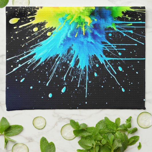 Rainbow Splash Powder Art Theedoek (Gevouwen)