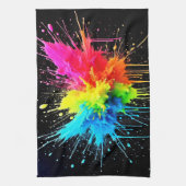 Rainbow Splash Powder Art Theedoek (Verticaal)