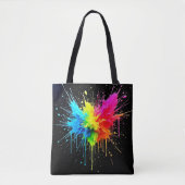 Rainbow Splash Powder Art Tote Bag (Voorkant)
