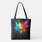 Rainbow Splash Powder Art Tote Bag (Achterkant)