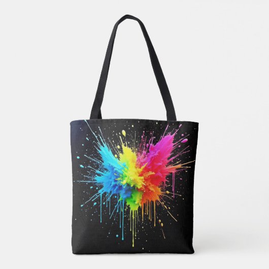 Rainbow Splash Powder Art Tote Bag (Achterkant)