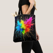 Rainbow Splash Powder Art Tote Bag (Dichtbij)