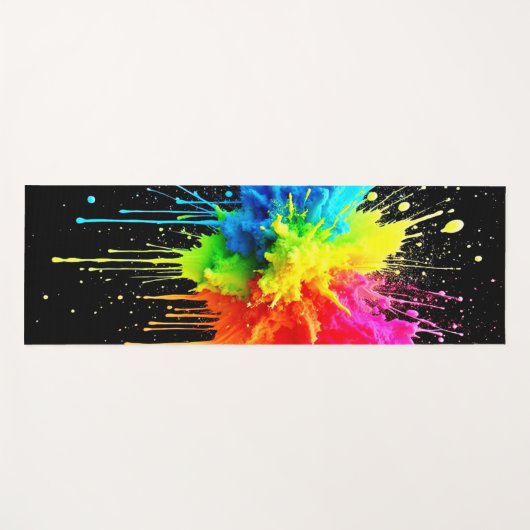 Rainbow Splash Powder Art Yogamat (Voorkant (horizontaal))