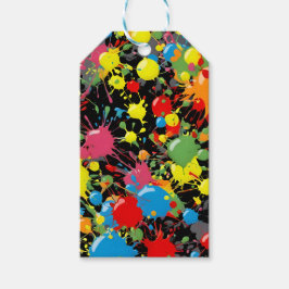 Rainbow Splash Verf Druppels PD Cadeaulabel