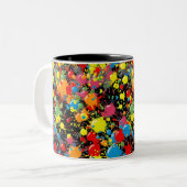 Rainbow Splash Verf Druppels PD Tweekleurige Koffiemok (Voorkant links)