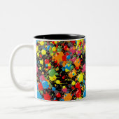 Rainbow Splash Verf Druppels PD Tweekleurige Koffiemok (Links)