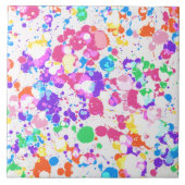 Rainbow Splatter Art Colorful Splashes Tegeltje (Voorkant)