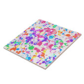 Rainbow Splatter Art Colorful Splashes Tegeltje (Zijkant)