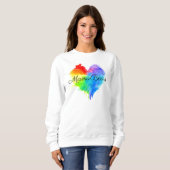 Rainbow Splatter Heart Hoodie Trui (Voorkant volledig)