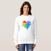 Rainbow Splatter Heart Sweatshirt (Voorkant volledig)