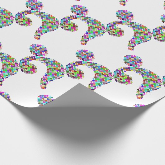 Rainbow Splatter-vraagteken Cadeaupapier (Hoek)