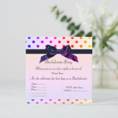 RAINBOW SPOT PINK BACHELORETTE INVITATIE KAART (Staand voorkant)