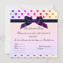 RAINBOW SPOT PINK BACHELORETTE INVITATIE