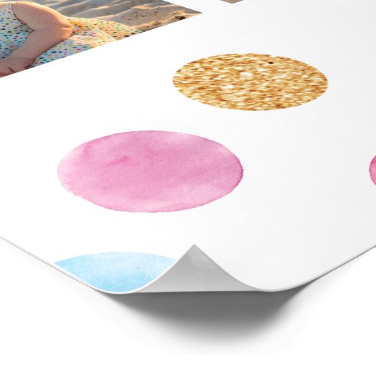 Rainbow Spot Verjaardagsfoto Milestone Poster (Hoek)