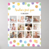 Rainbow Spot Verjaardagsfoto Milestone Poster (Voorkant)