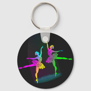 Rainbow Spotlighted Ballet Dancers Sleutelhanger