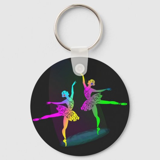 Rainbow Spotlighted Ballet Dancers Sleutelhanger (Voorkant)