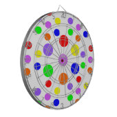 Rainbow Spots Dart Board Dartbord (Voorkant Links)