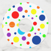 Rainbow Spots Papier Wijnglas Labels (Achterkant)