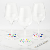 Rainbow Spots Papier Wijnglas Labels (Set)