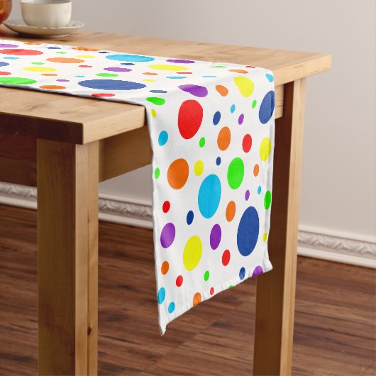 Rainbow Spots Table Runner Korte Tafelloper (Voorbeeld)