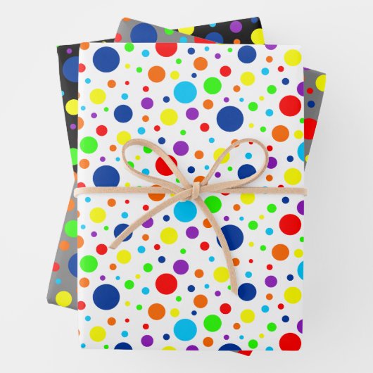 Rainbow Spots Wrapping Paper Sheet Set (In situ)