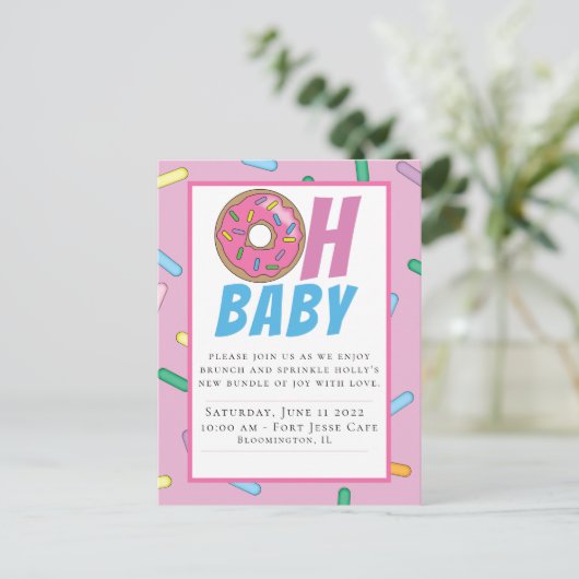 Rainbow Sprinkle Baby shower Briefkaart (Staand voorkant)