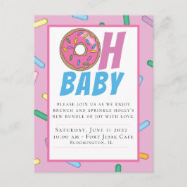Rainbow Sprinkle Baby shower Briefkaart