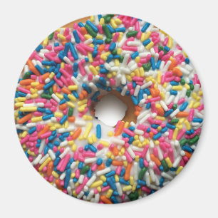 Rainbow Sprinkle Donut 3-inch ronde magneet
