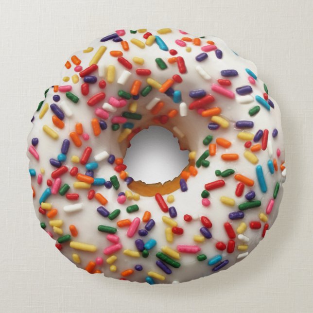Rainbow Sprinkle Donut kussen 2 design (Voorkant)
