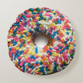 Rainbow Sprinkle Donut Pillow Rond Kussen