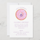 Rainbow Sprinkle Donut Pink Paarse kinderen Birthd Kaart (Voorkant)