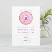 Rainbow Sprinkle Donut Pink Paarse kinderen Birthd Kaart (Staand voorkant)