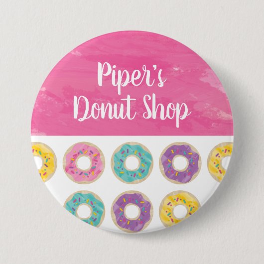 Rainbow Sprinkle Donut Shop Button (Voorkant)