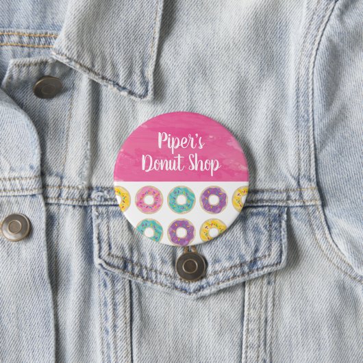 Rainbow Sprinkle Donut Shop Button (In situ)