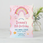 Rainbow Sprinkle Kids Birthday Party Kaart (Staand voorkant)