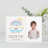 Rainbow Sprinkle Kids Birthday Party Kaart (Staand voorkant)