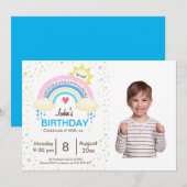 Rainbow Sprinkle Kids Birthday Party Kaart (Voorkant / Achterkant)