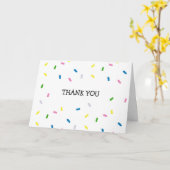 Rainbow Sprinkle Shower Birthday Hartelijk dank Kaart (Gele Bloem)