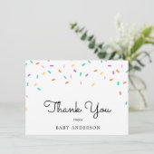 Rainbow Sprinkles Baby Bedankt (Staand voorkant)