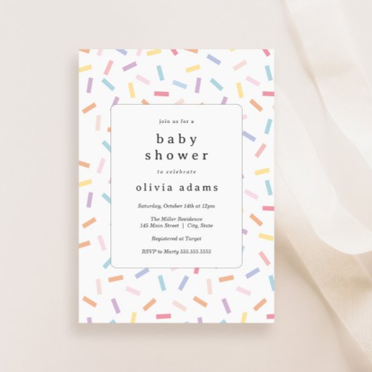 Rainbow Sprinkles-Baby shower Kaart