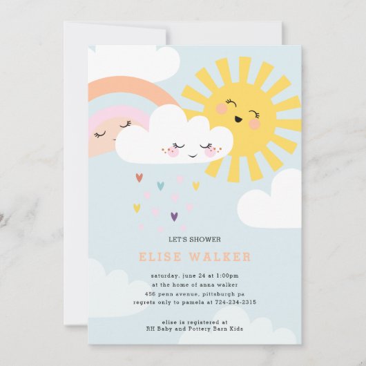 Rainbow Sprinkles Baby shower Uitnodiging (Voorkant)