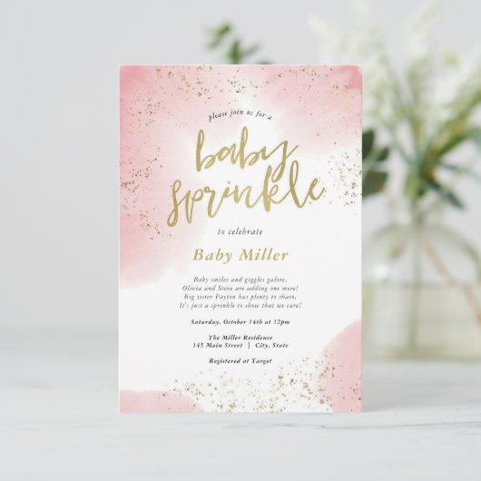 Rainbow Sprinkles Baby Sprinkle Kaart (Staand voorkant)