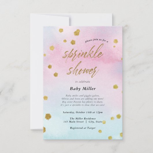 Rainbow Sprinkles Baby Sprinkle Kaart (Voorkant)